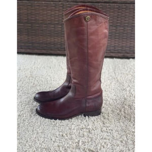 FRYE Melissa Button 2 Redwood Tall Leather Riding Boots Pull On Women’s Sz 8 B